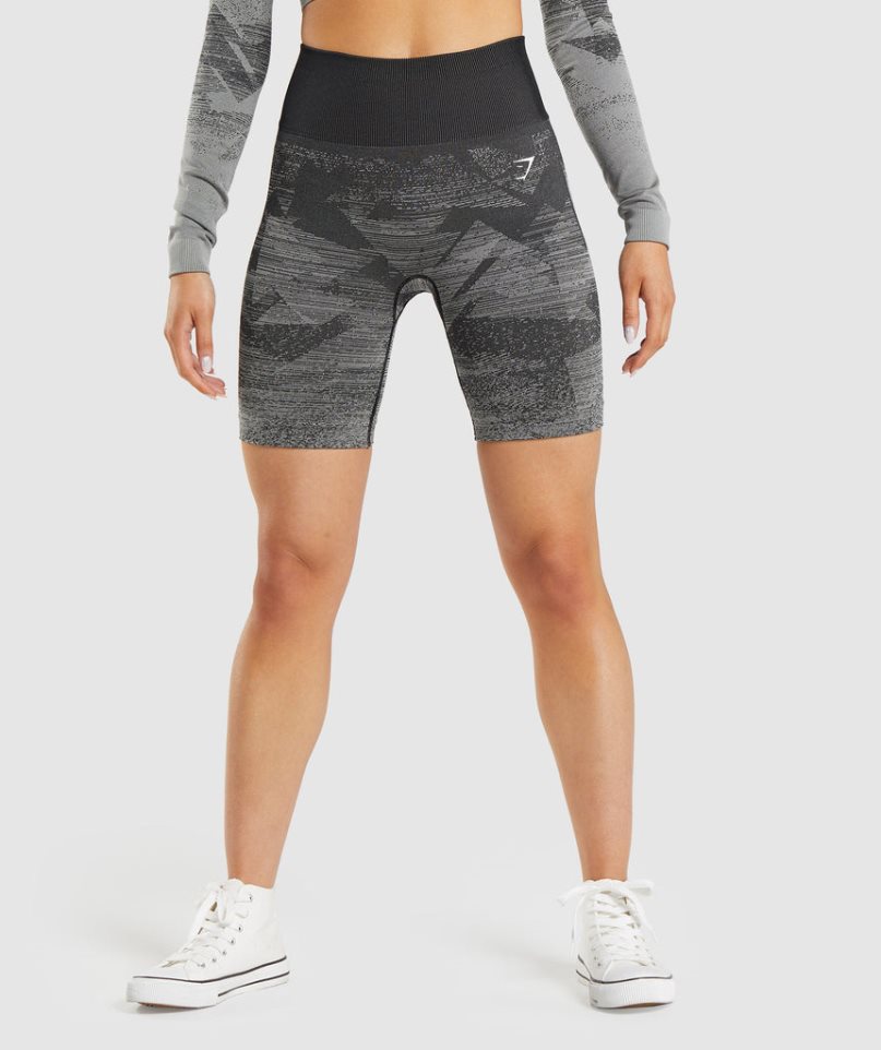 Women\'s Gymshark Adapt Ombre Seamless Shorts Black | CA 8570DA